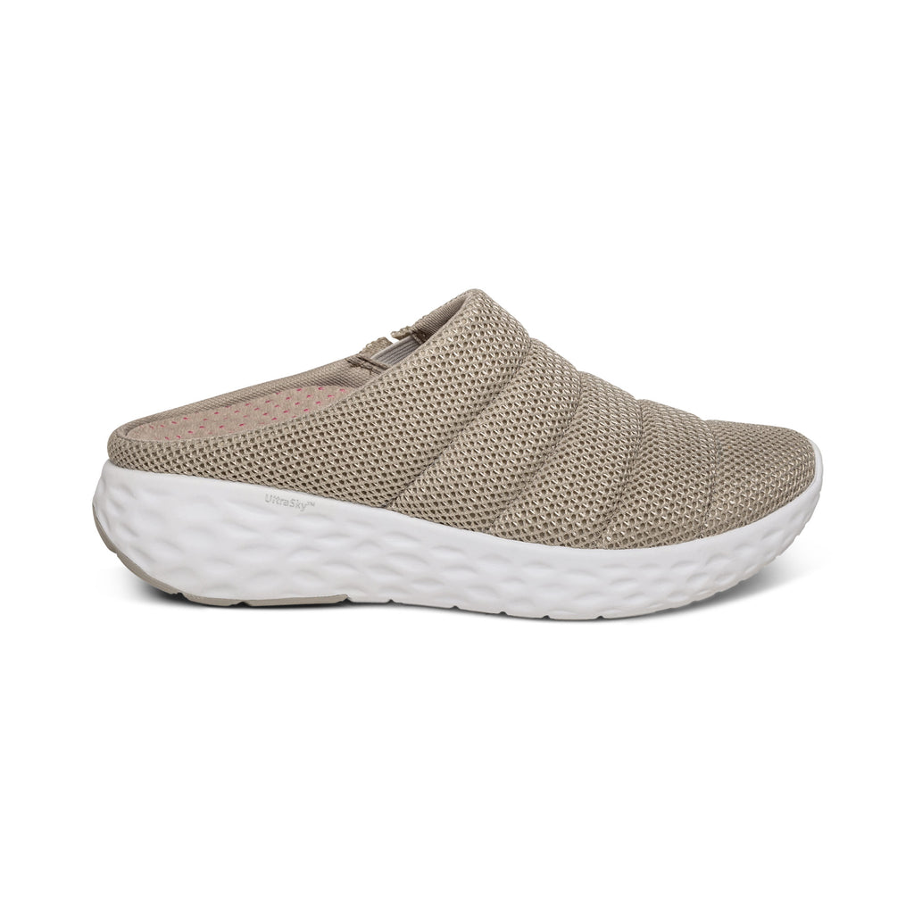 AETREX HARLEY CLOG SHOES TAUPE - Sole Therapy