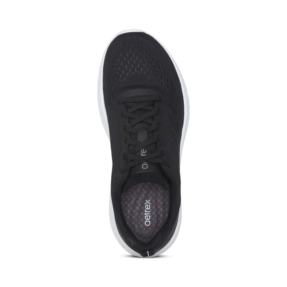 AETREX LADIES DANIKA LACE UP SPORTS SHOES WIDE AP100WW - BLACK - Aetrex Middle East