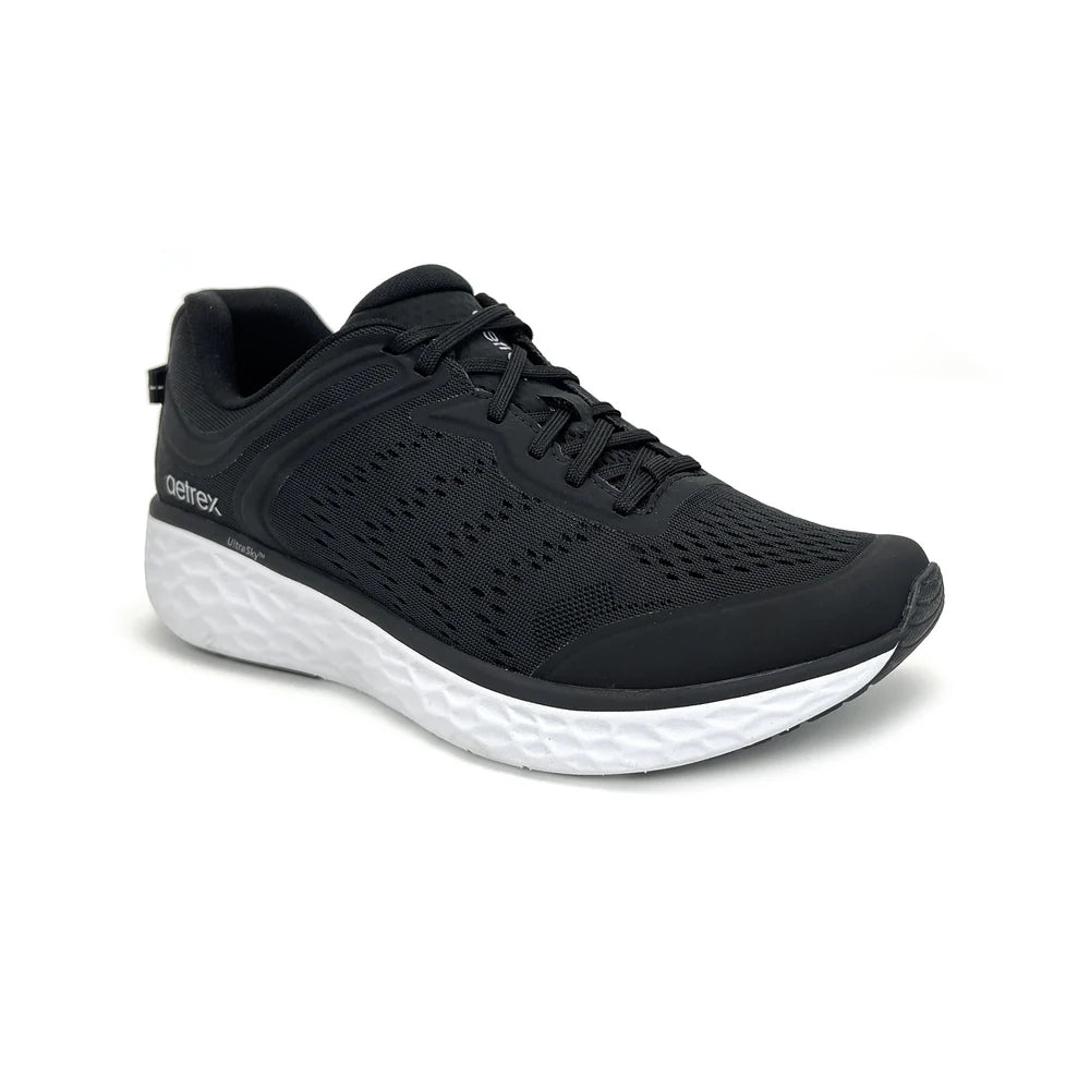 AETREX MENS SPORTS SHOES CHASE LACE UP BLACK - Sole Therapy