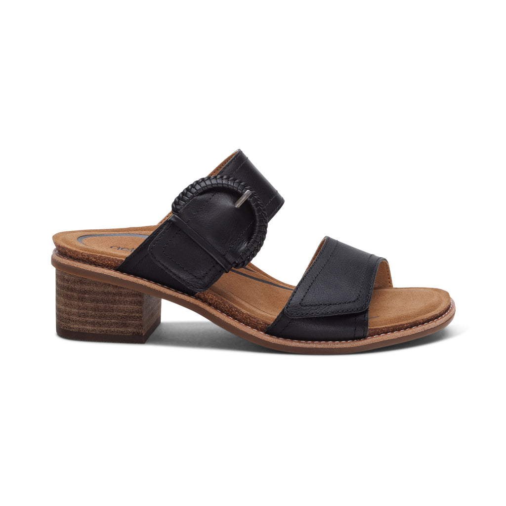AETREX TATIANA BLOCK WEDGE  BLACK - Sole Therapy