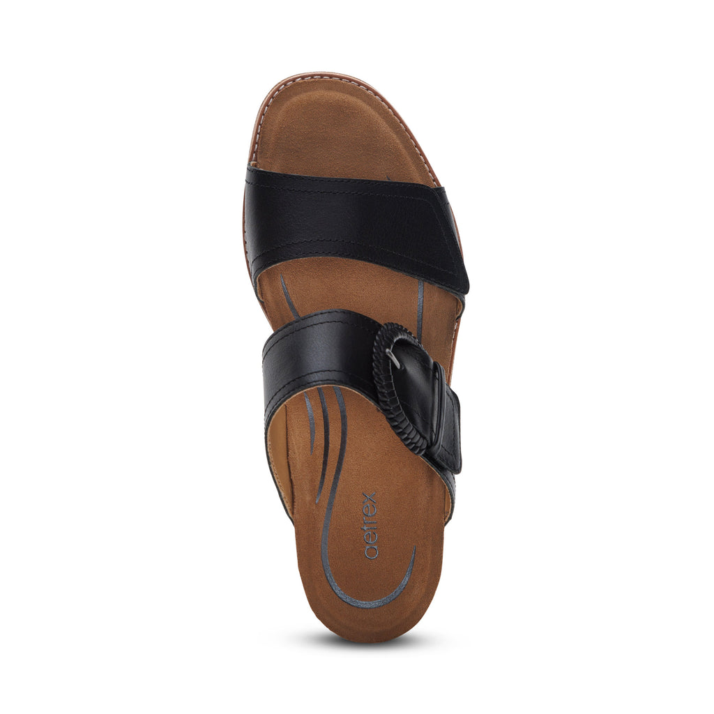 AETREX TATIANA BLOCK WEDGE  BLACK - Sole Therapy