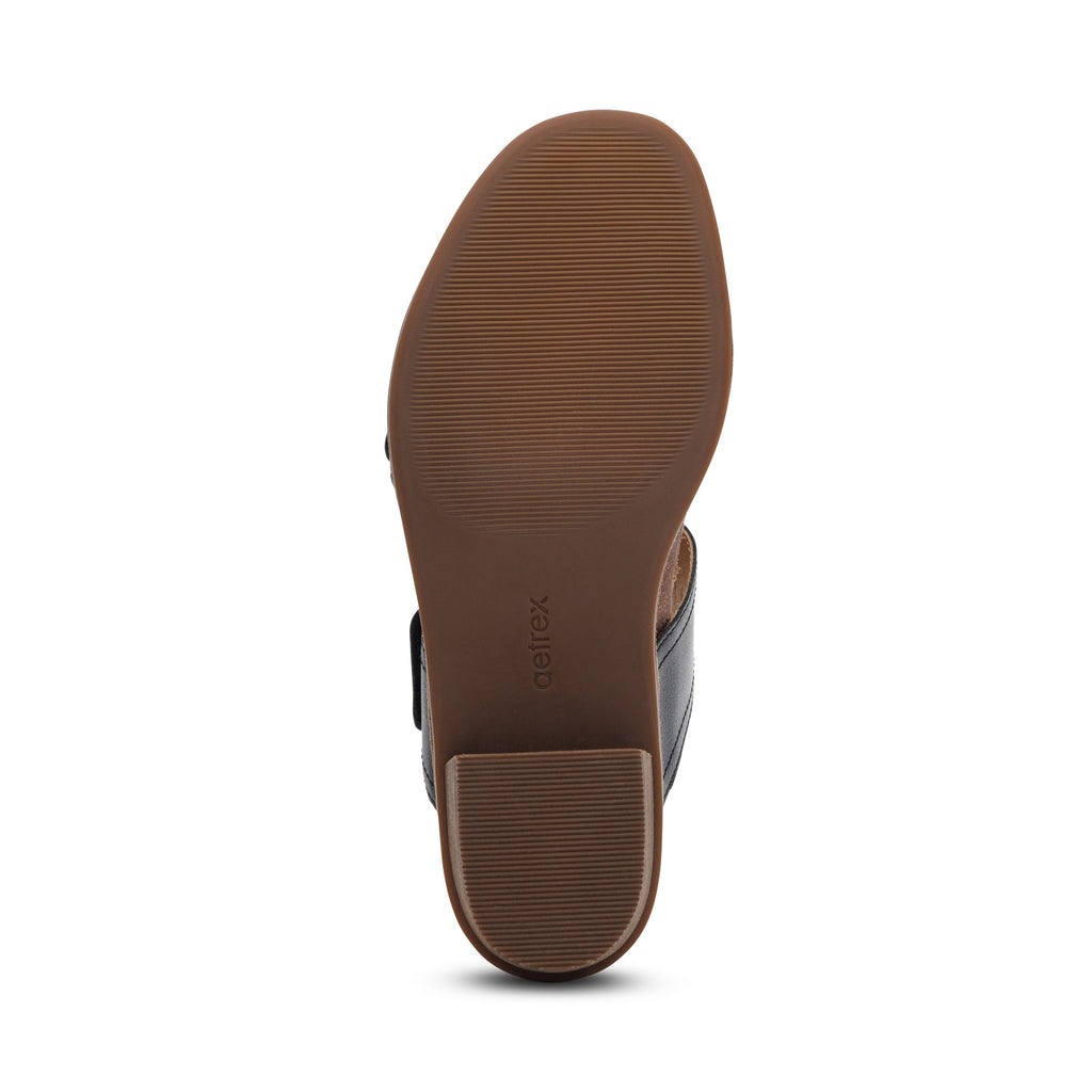 AETREX TATIANA BLOCK WEDGE  BLACK - Sole Therapy