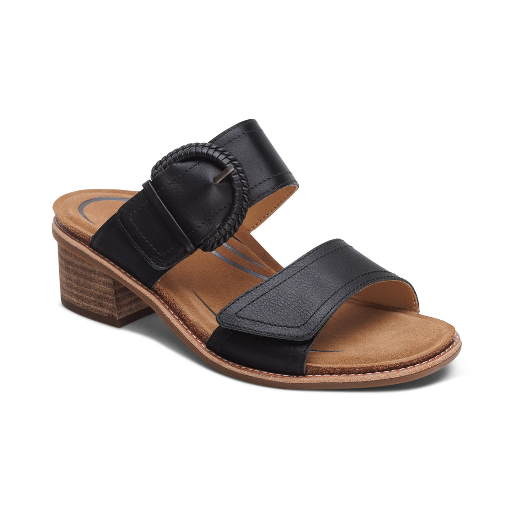 AETREX TATIANA BLOCK WEDGE  BLACK - Sole Therapy