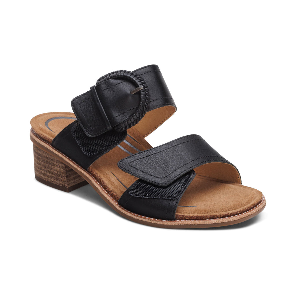 AETREX TATIANA BLOCK WEDGE  BLACK - Sole Therapy