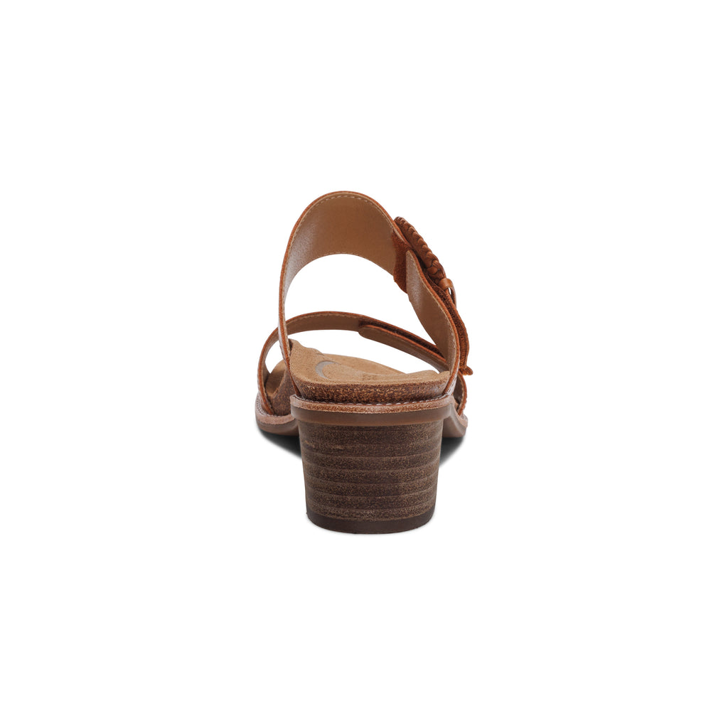 AETREX TATIANA BLOCK WEDGE COGNAC - Sole Therapy