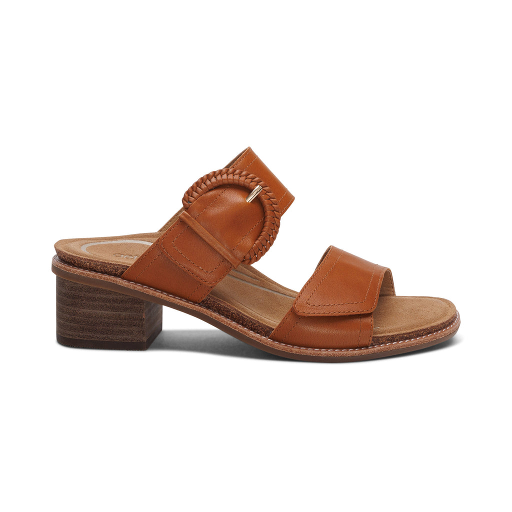 AETREX TATIANA BLOCK WEDGE COGNAC - Sole Therapy