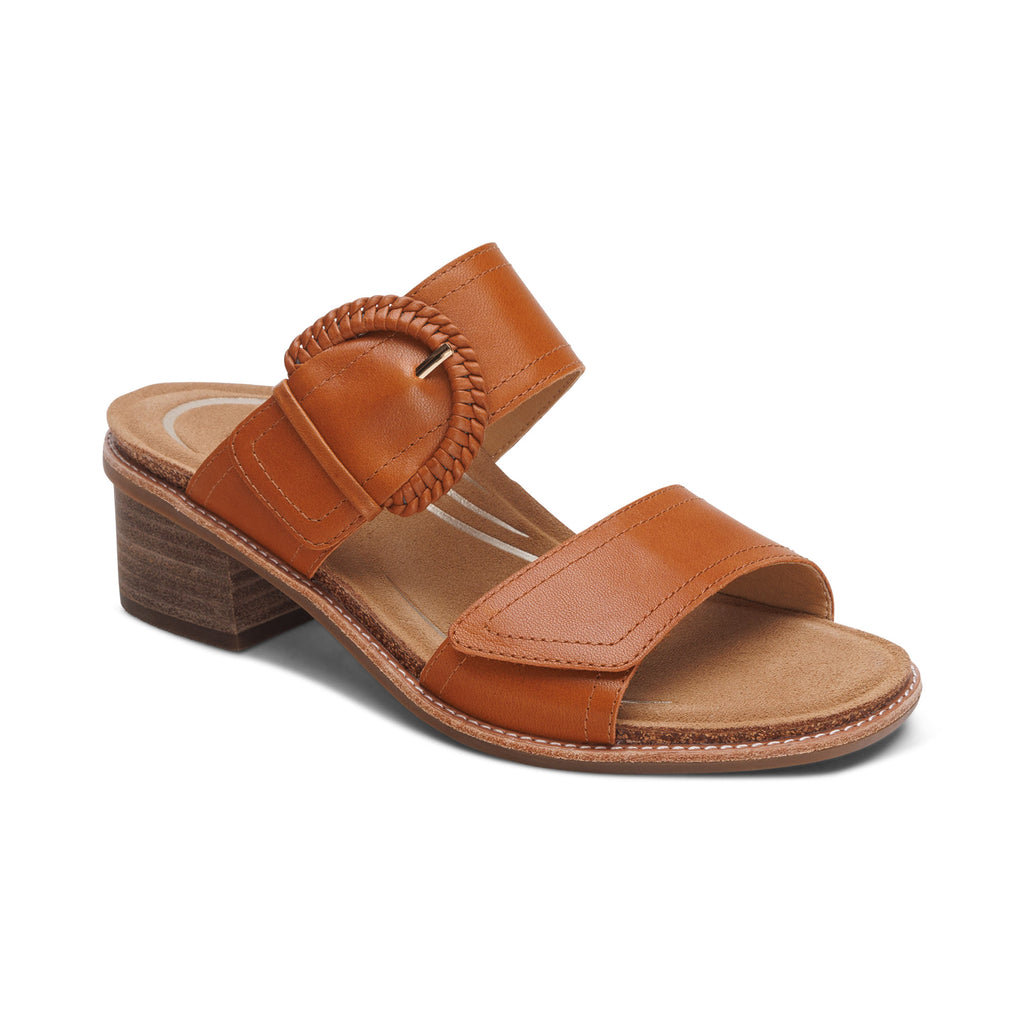 AETREX TATIANA BLOCK WEDGE COGNAC - Sole Therapy