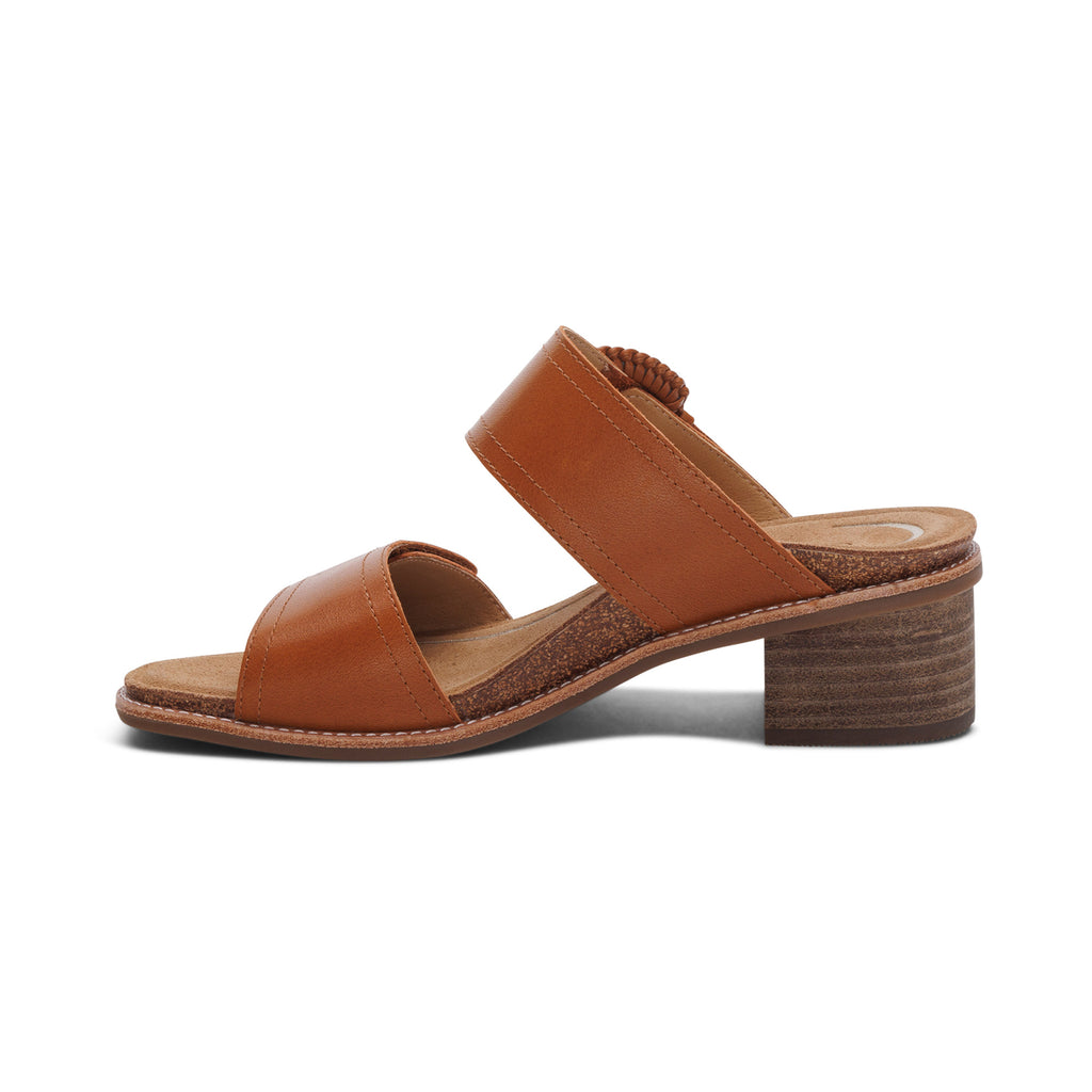AETREX TATIANA BLOCK WEDGE COGNAC - Sole Therapy
