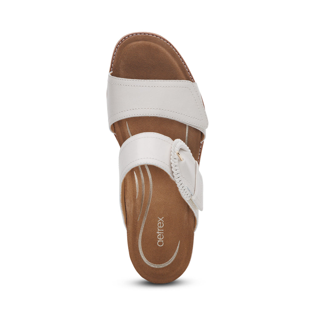 AETREX TATIANA BLOCK WEDGE  IVORY - Sole Therapy