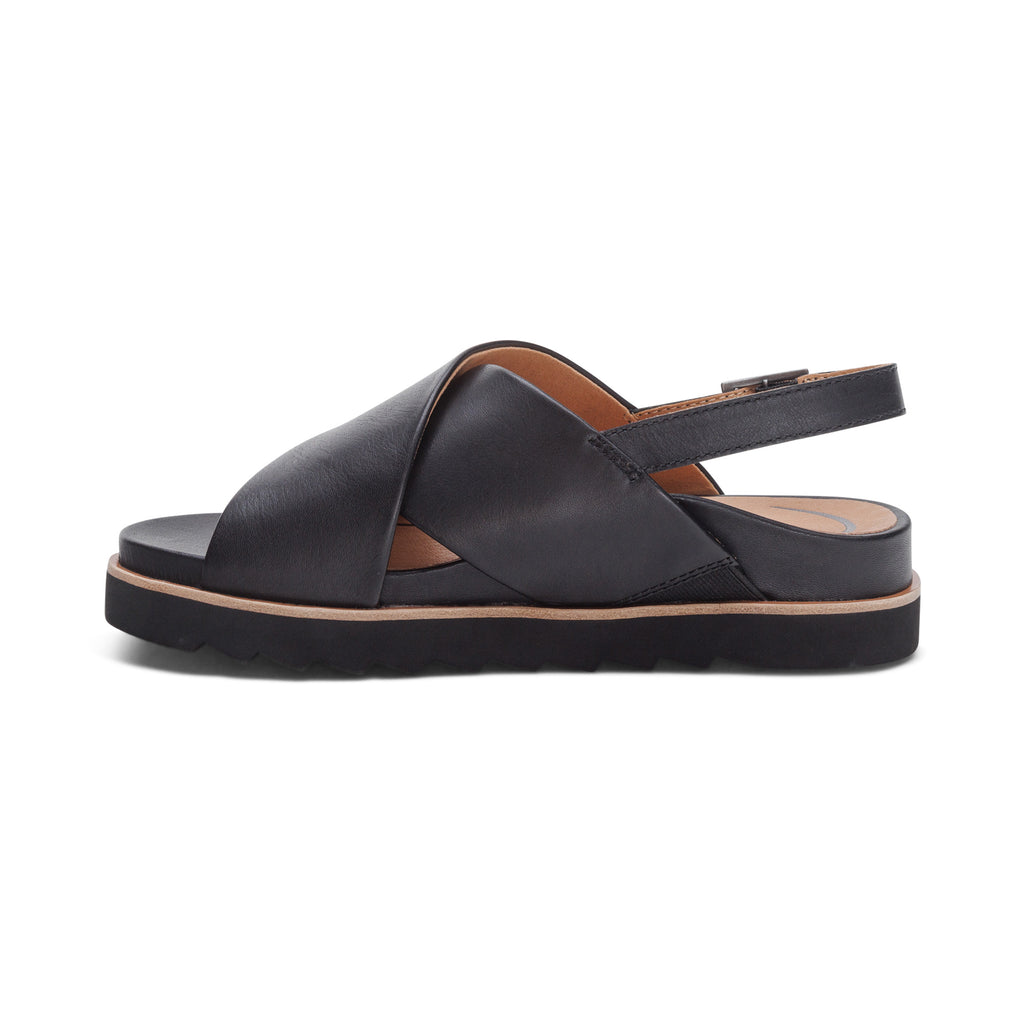 AETREX THEA PLATFORM SANDAL  BLACK - Sole Therapy