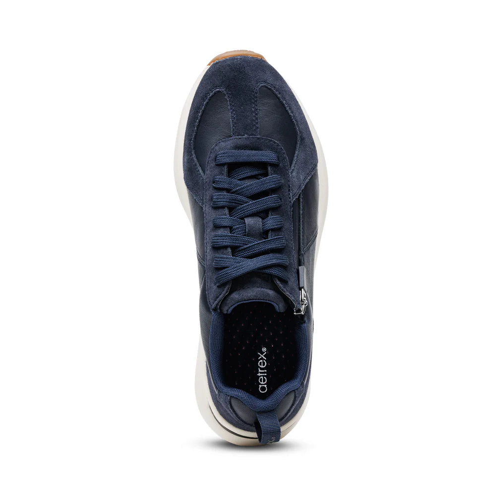 AETREX WOMEN'S ELISE  LACE UP SNEAKERS NAVY - Sole Therapy