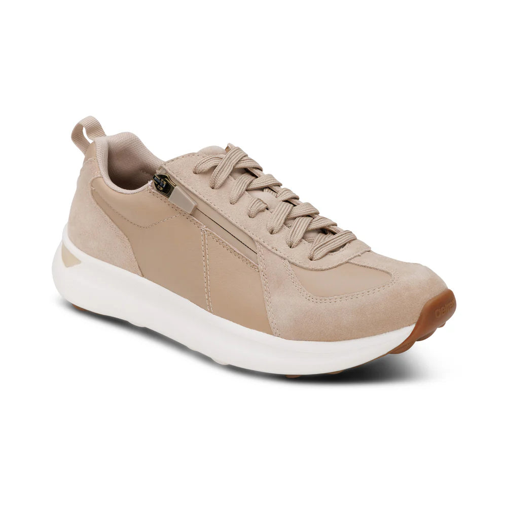 AETREX WOMEN'S ELISE  LACE UP SNEAKERS TAN - Sole Therapy