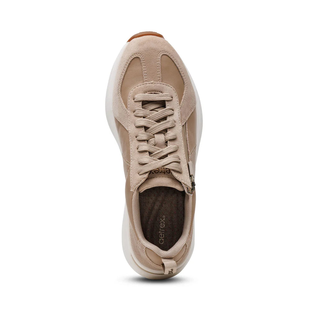 AETREX WOMEN'S ELISE  LACE UP SNEAKERS TAN - Sole Therapy