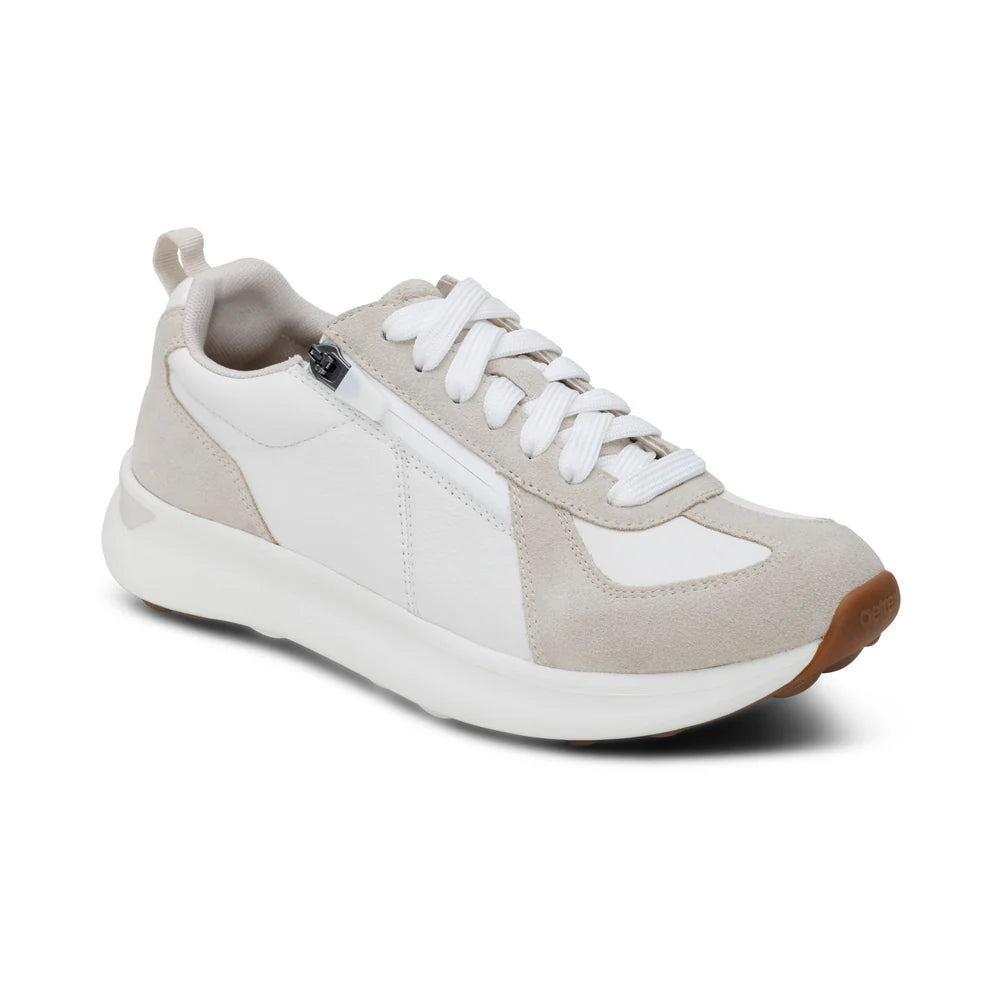 AETREX WOMEN'S ELISE  LACE UP SNEAKERS WHITE - Sole Therapy