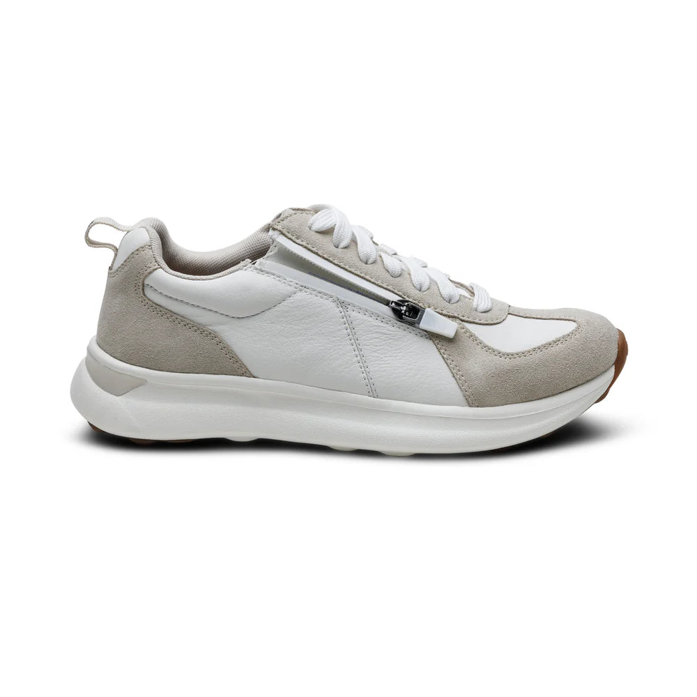 AETREX WOMEN'S ELISE  LACE UP SNEAKERS WHITE - Sole Therapy