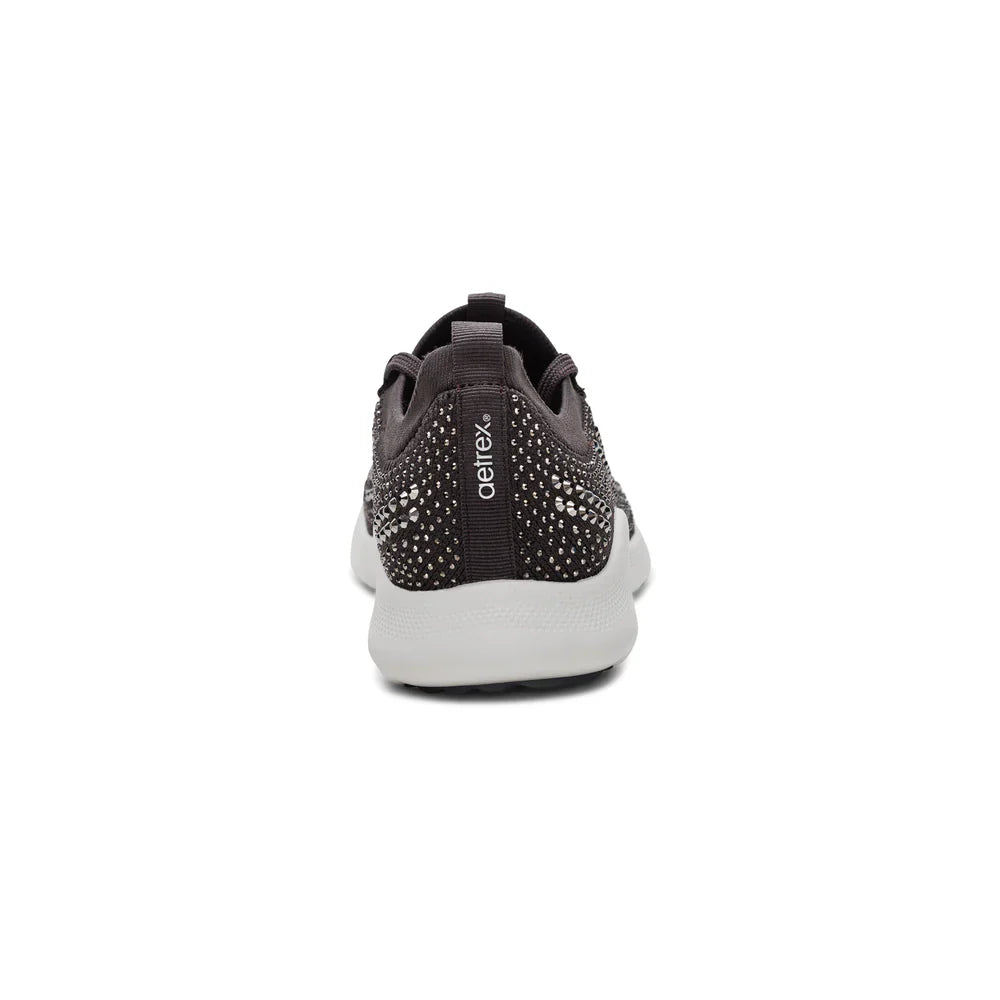 AETREX WOMEN'S SHOES CARLY SPARKLE LACE UP PEWTER - AS259W - Sole Therapy