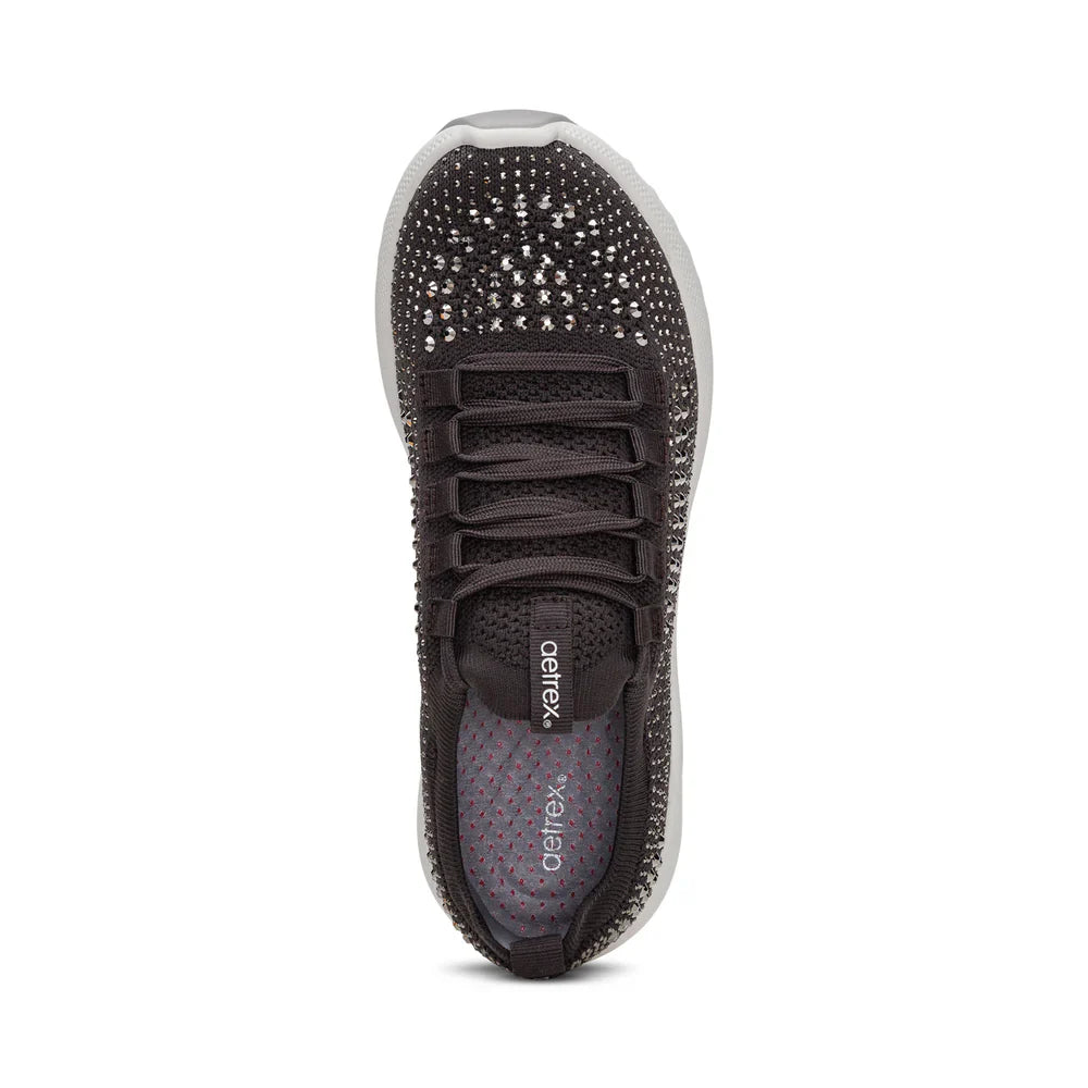 AETREX WOMEN'S SHOES CARLY SPARKLE LACE UP PEWTER - AS259W - Sole Therapy
