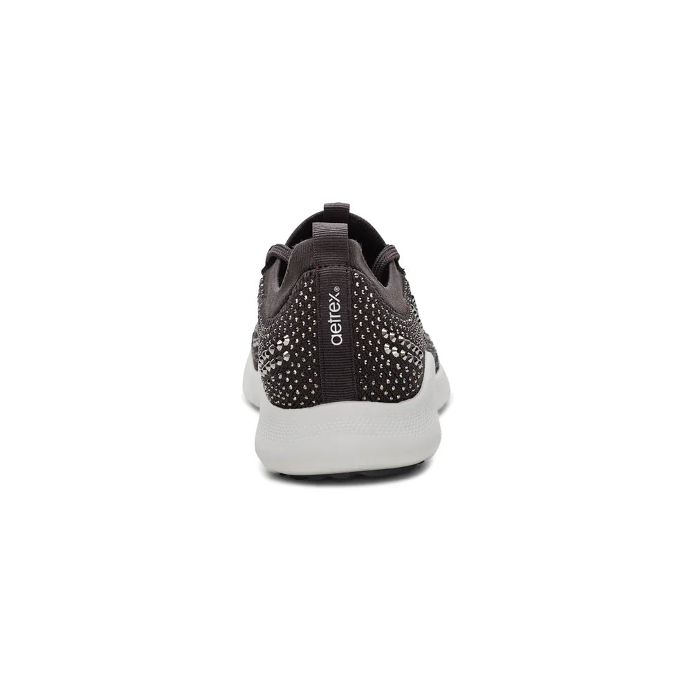 AETREX WOMEN'S SHOES CARLY SPARKLE LACE UP PEWTER - AS259W - Sole Therapy