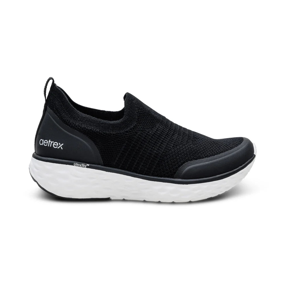 AETREX WOMENS DASH SPORTS SHOES - BLACK - Sole Therapy
