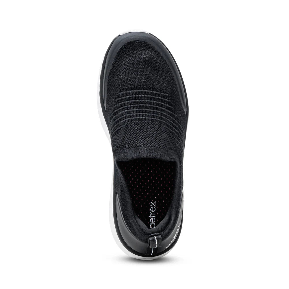 AETREX WOMENS DASH SPORTS SHOES - BLACK - Sole Therapy