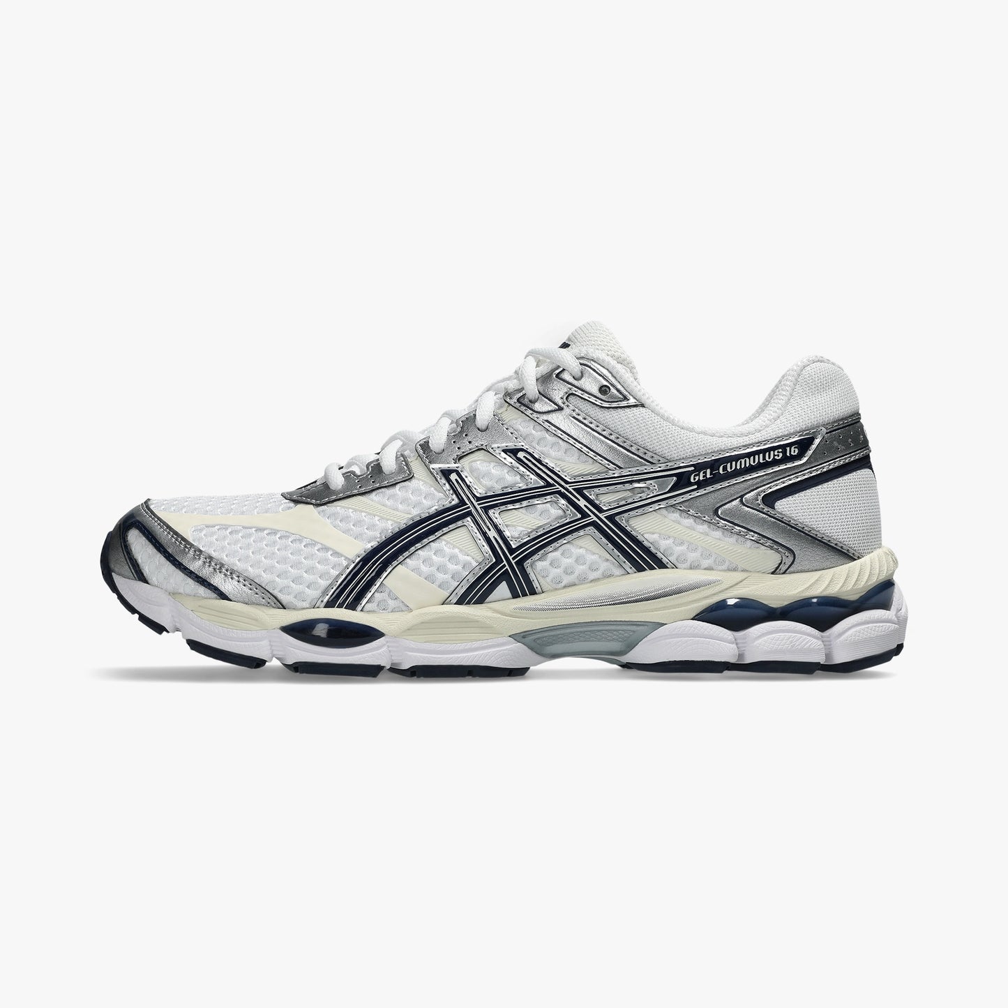 ASICS MEN SHOES GEL CUMULUS 16 WHITE/MIDNIGHT - Sole Therapy
