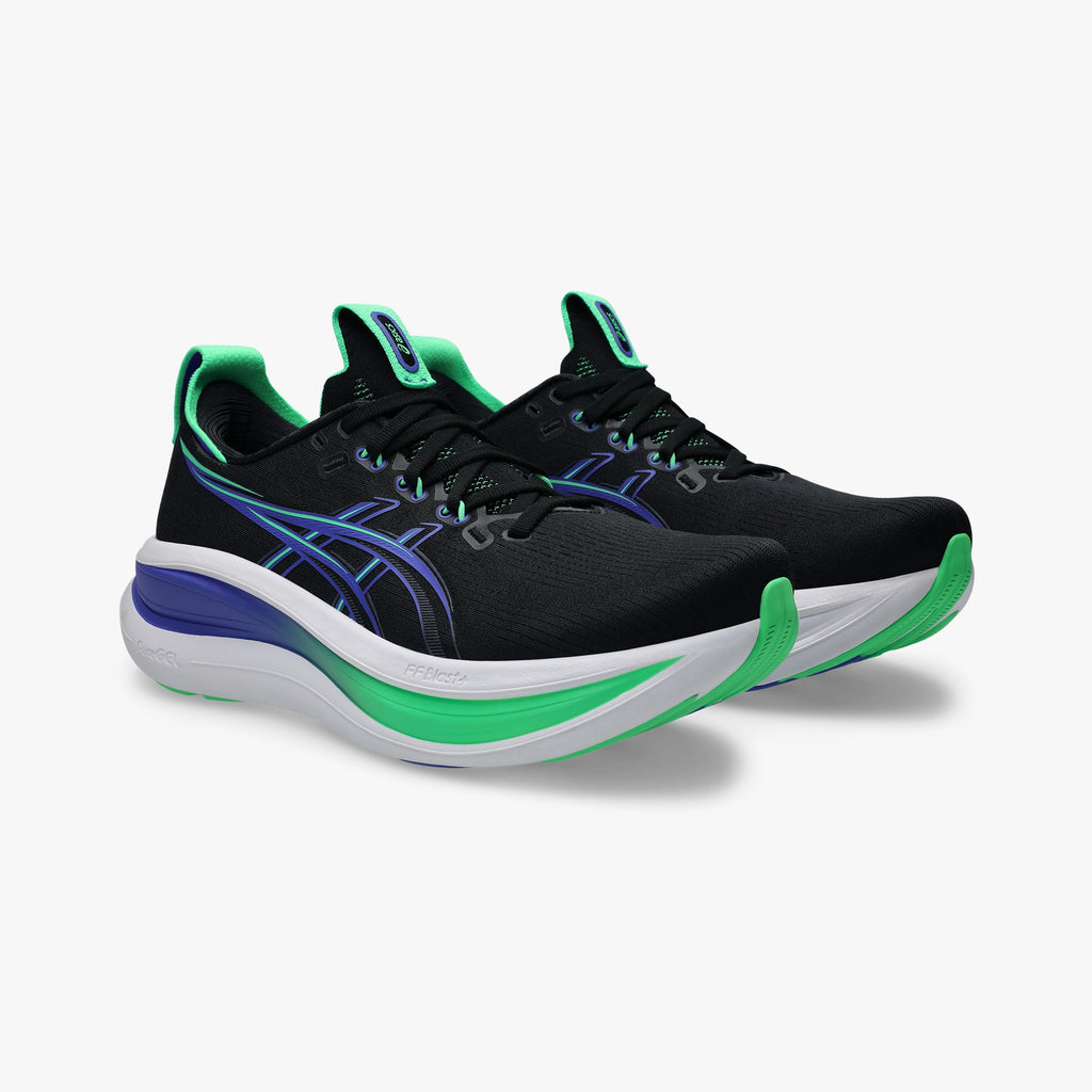 ASICS MEN SHOES GEL NIMBUS 28 BLACK/COBALT BURST - Sole Therapy
