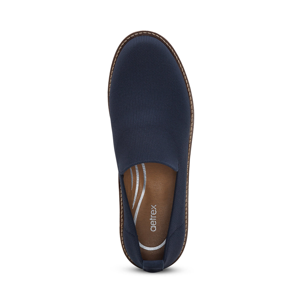 Aetrex Chloe Slip on Loafer Navy - Sole Therapy