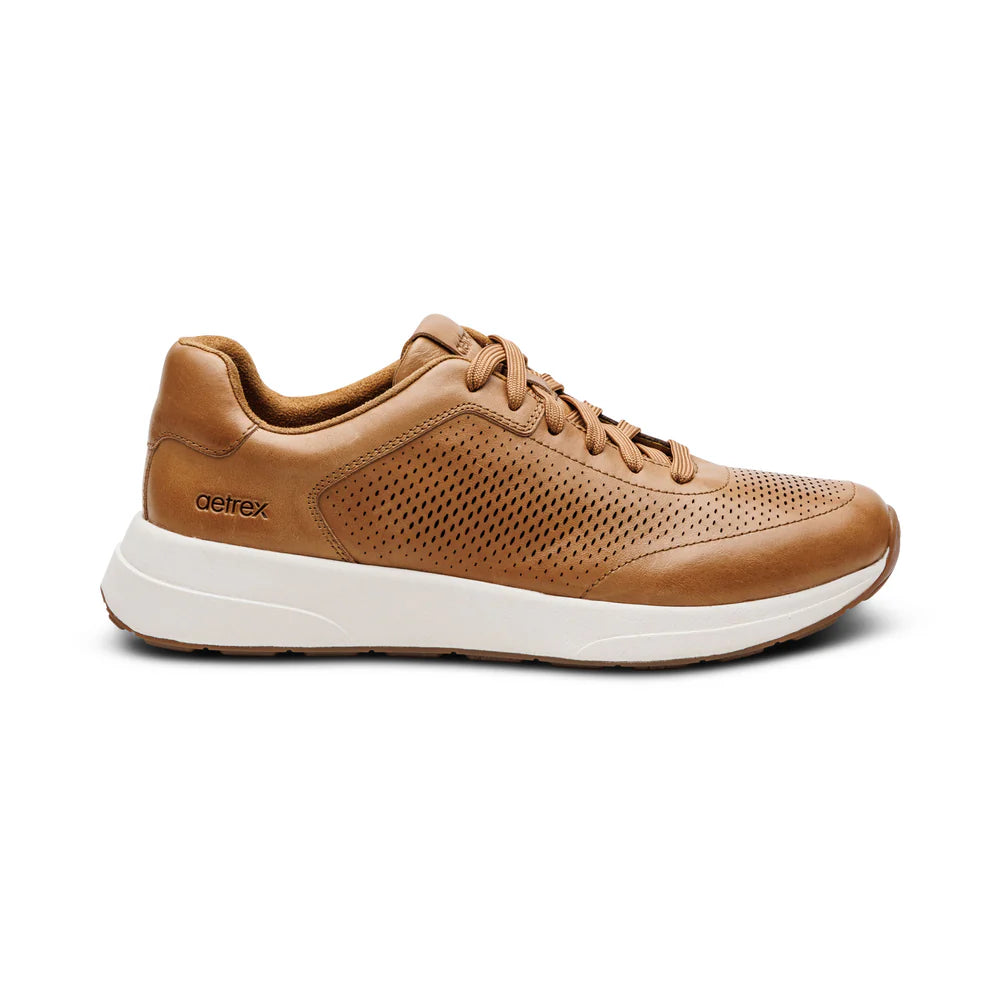 Aetrex Drew Arch Support Sneakers - Tan - Sole Therapy