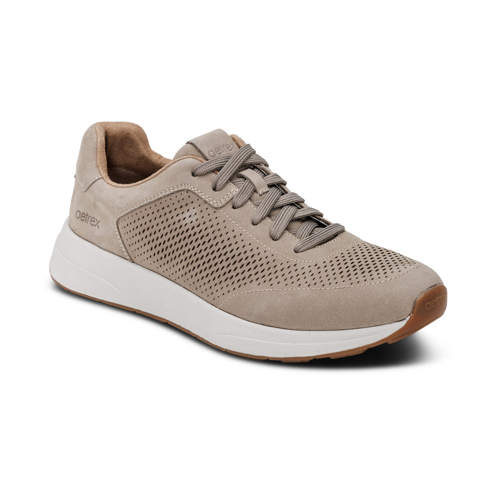 Aetrex Drew Arch Support Sneakers - Taupe - Sole Therapy