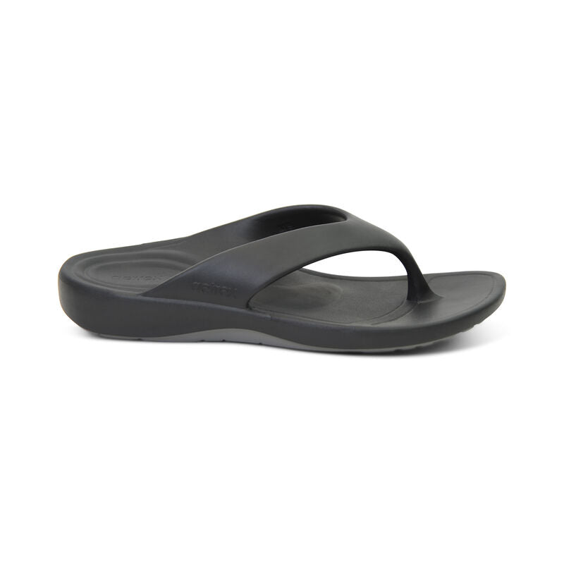Aetrex Maui Orthotic Flips Men Black - Sole Therapy