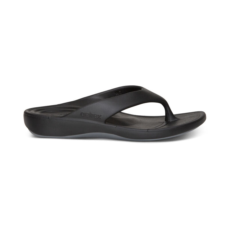 Aetrex Maui Orthotic Flips Women - Black - Sole Therapy