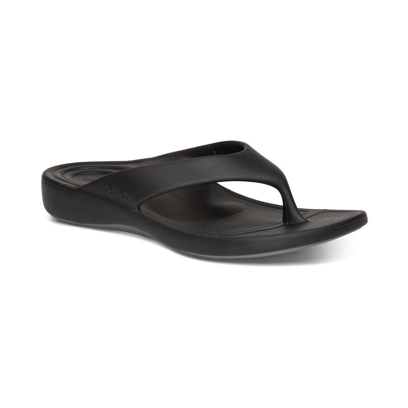 Aetrex Maui Orthotic Flips Women - Black - Sole Therapy