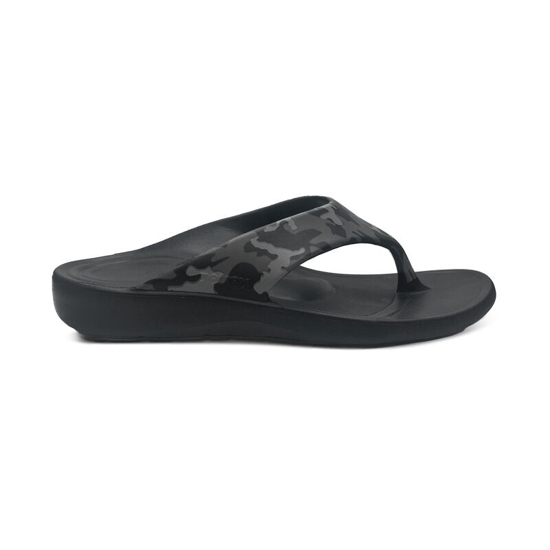 Aetrex Maui Orthotics Flips Men Charcoal Camo - Sole Therapy