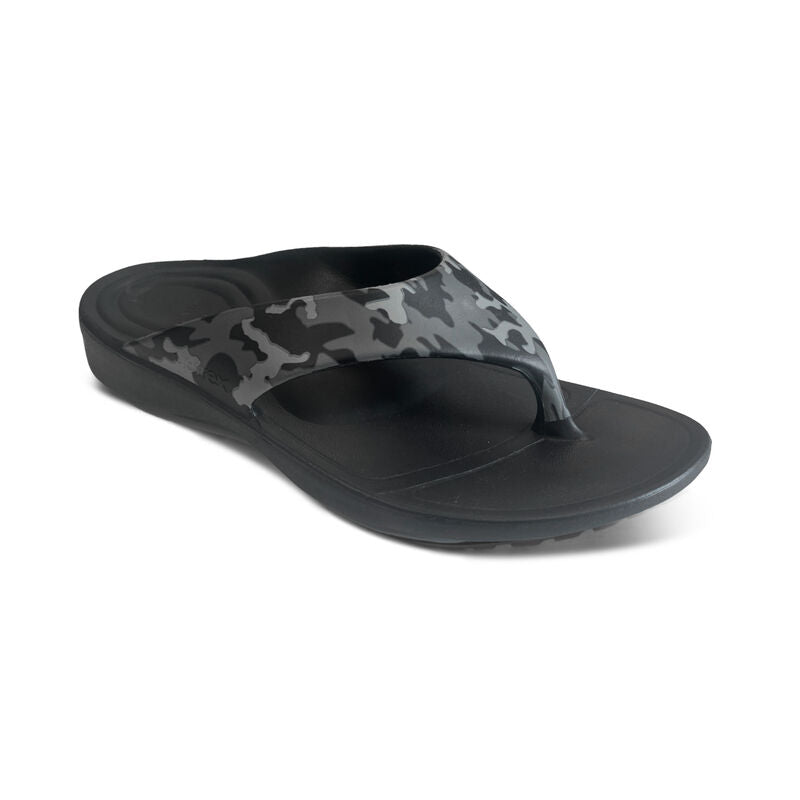 Aetrex Maui Orthotics Flips Men Charcoal Camo - Sole Therapy