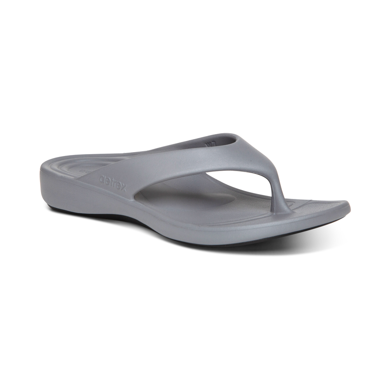 Aetrex Maui Orthotics Flips Women - Grey - Sole Therapy
