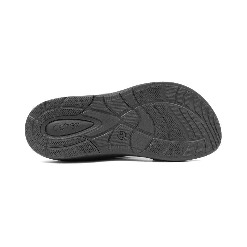 Aetrex Men's Hybrid Leather Sandals - Black - Sole Therapy