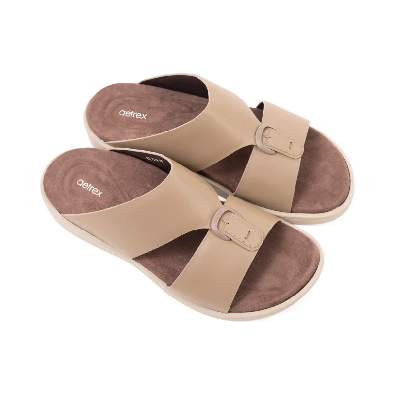 Aetrex Men's Hybrid Leather Sandals - Earth - Aetrex Middle East