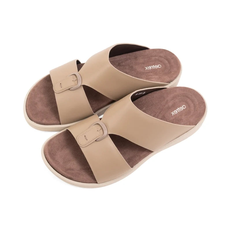 Aetrex Men's Hybrid Leather Sandals - Earth - Aetrex Middle East