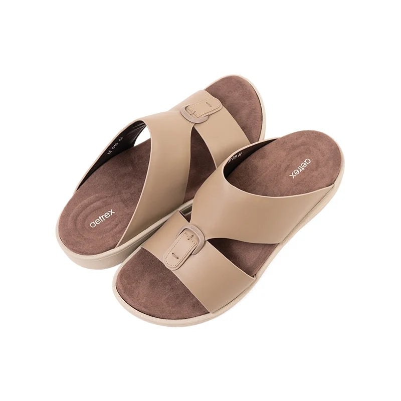 Aetrex Men's Hybrid Leather Sandals - Earth - Aetrex Middle East
