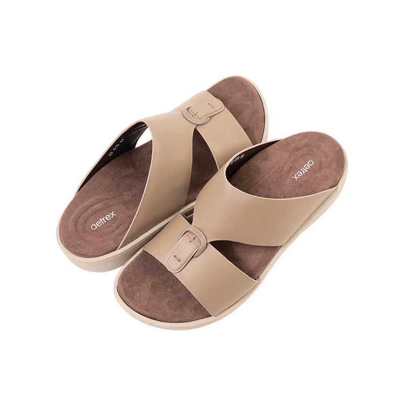 Aetrex Men's Hybrid Leather Sandals - Earth - Sole Therapy