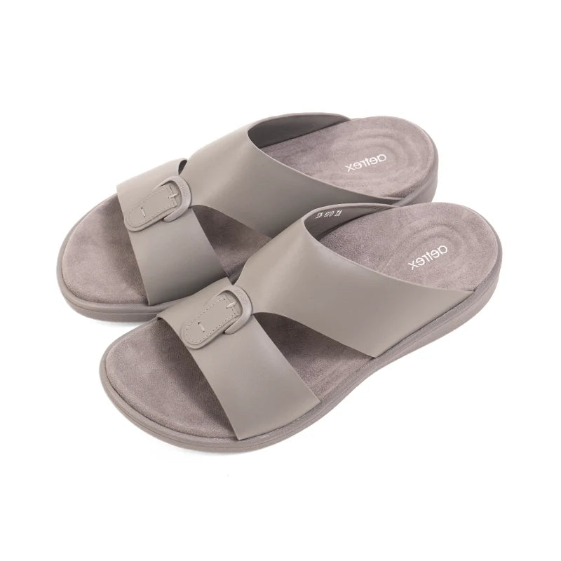 Aetrex Men's Hybrid Leather Sandals - Grey - Aetrex Middle East