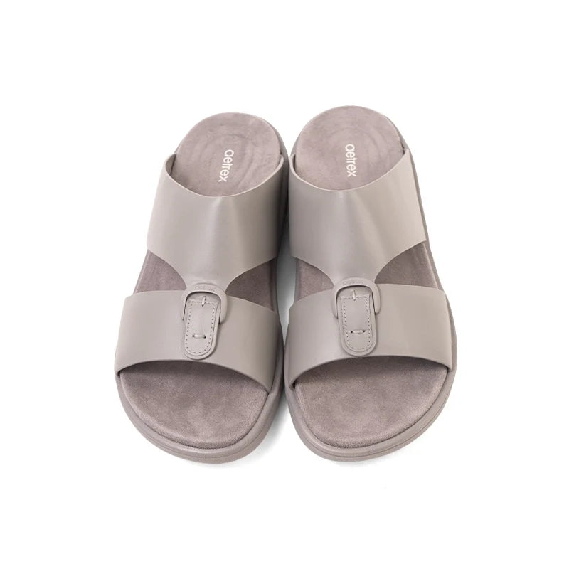 Aetrex Men's Hybrid Leather Sandals - Grey - Aetrex Middle East