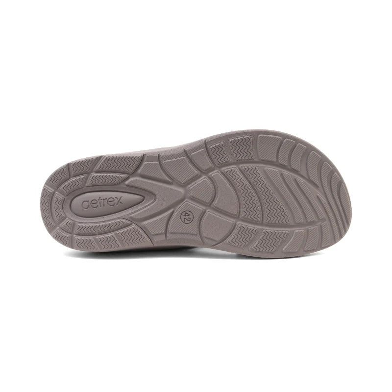 Aetrex Men's Hybrid Leather Sandals - Grey - Sole Therapy