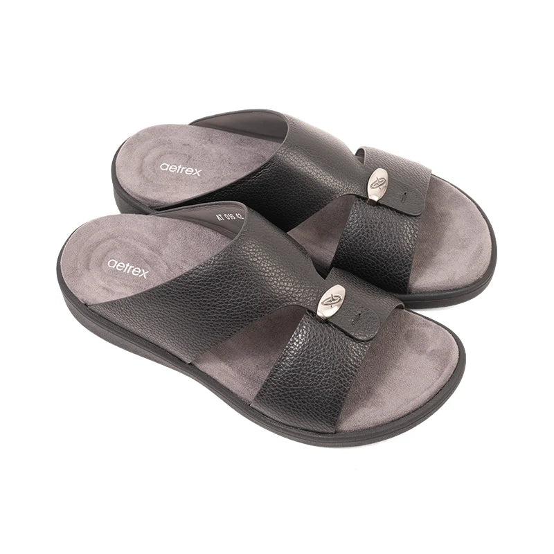 Aetrex Men's Orthopedic Hybrid Sandals - Black - Aetrex Middle East