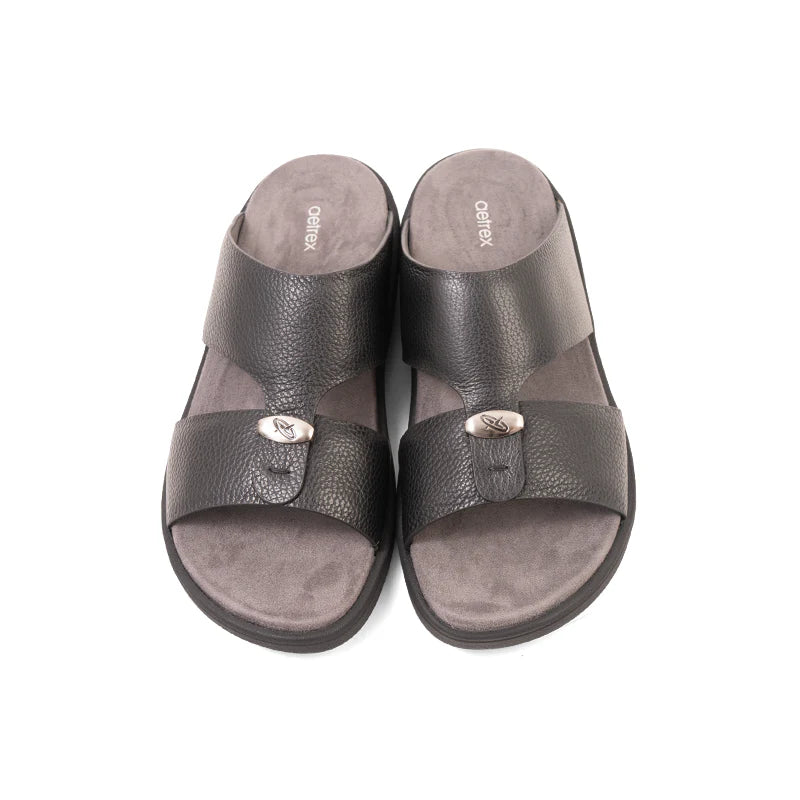 Aetrex Men's Orthopedic Hybrid Sandals - Black - Sole Therapy