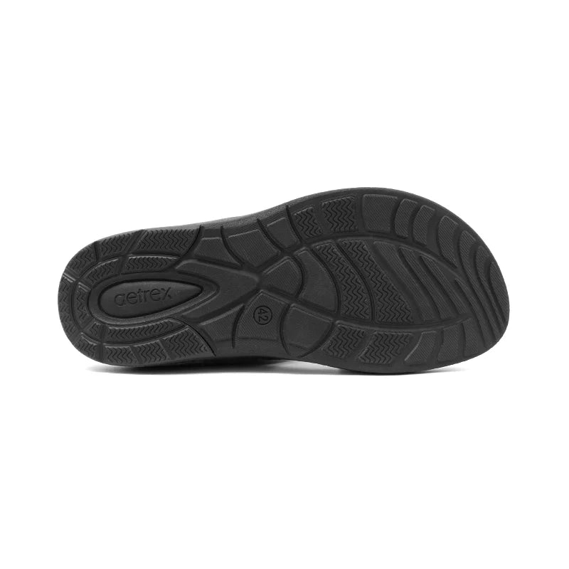 Aetrex Men's Orthopedic Hybrid Sandals - Black - Sole Therapy