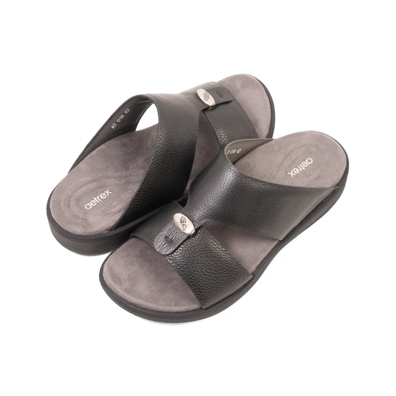 Aetrex Men's Orthopedic Hybrid Sandals - Black - Sole Therapy