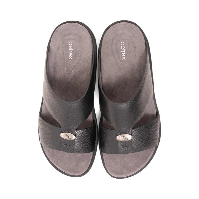 Aetrex Men's Orthopedic Hybrid Sandals - Black - Sole Therapy