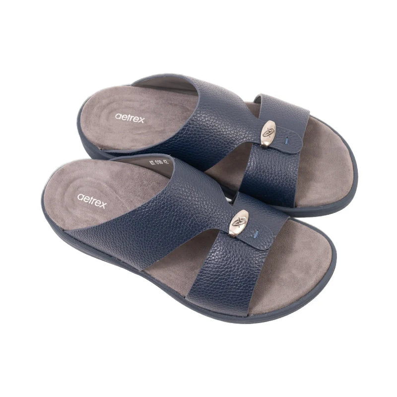 Aetrex Men's Orthopedic Hybrid Sandals - Navy - Sole Therapy