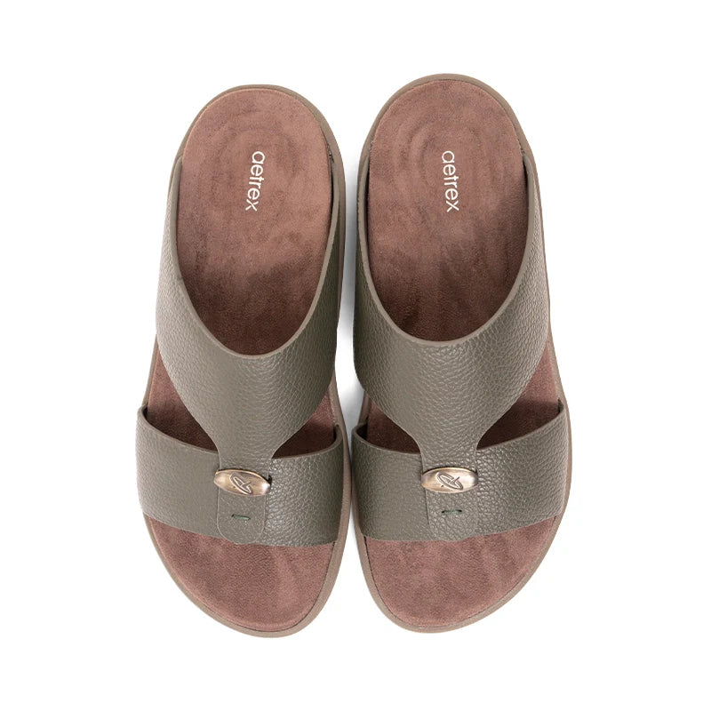 Aetrex Men's Orthopedic Hybrid Sandals - Olive - Sole Therapy